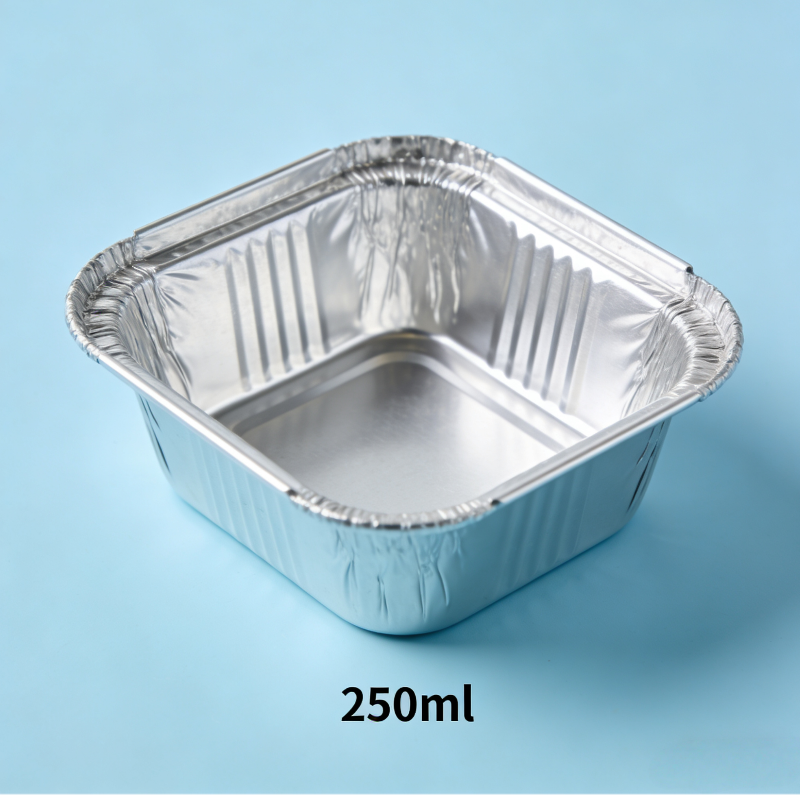 250ml Square Aluminum Foil Container – Food Grade,