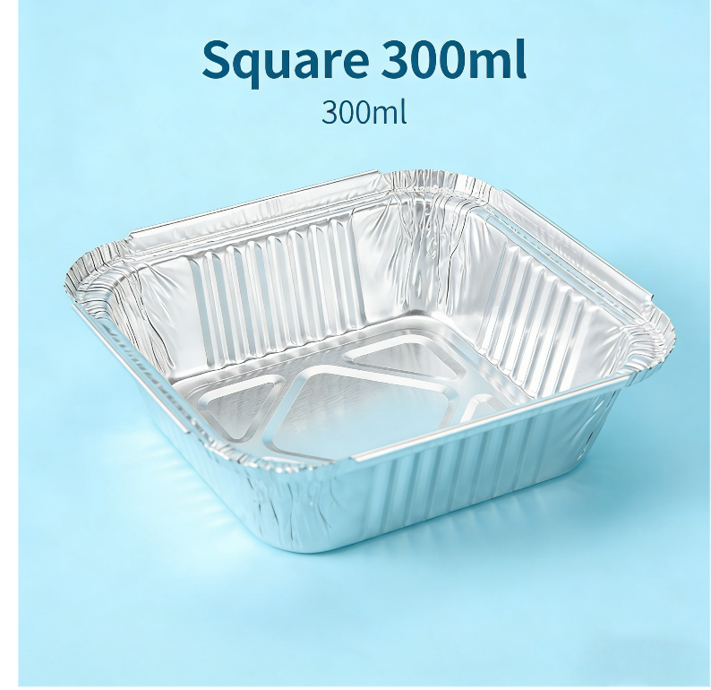 300ml Square Aluminum Foil Container – Food Grade,