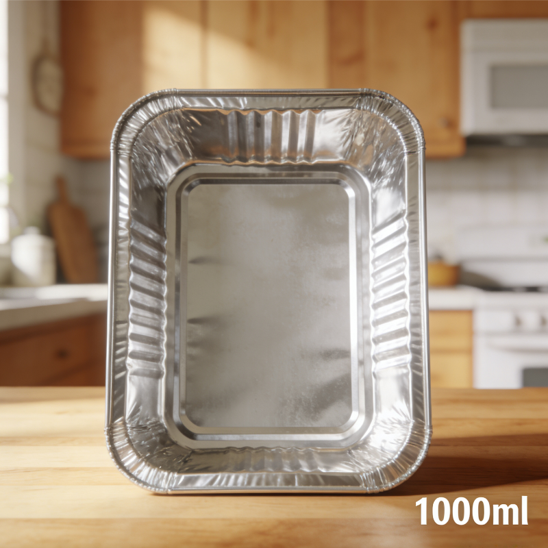 1000ml Large Capacity Square Aluminum Foil Contain