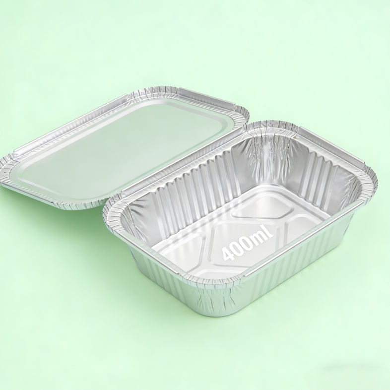 400ml Square Aluminum Foil Container – Food Grade,