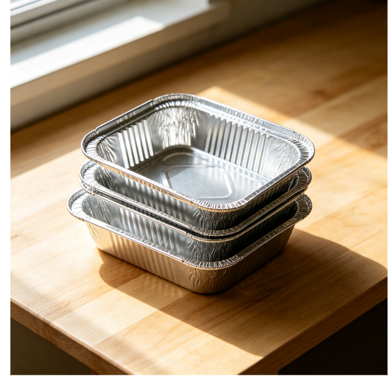 Recyclable Square Aluminum Foil Food Containers – 